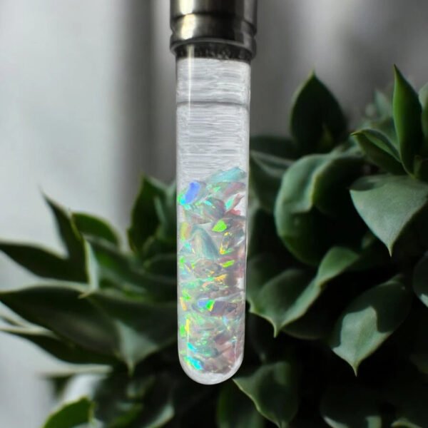 Snow White Floating Opal Vial of Light pendant silver necklace - Image 2