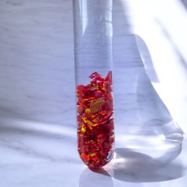 Ruby Red Floating Opal Vial of Light pendant silver necklace - Image 4